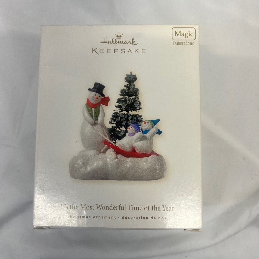 Hallmark 2008 It's the Most Wonderful Time‎ of the Year Magic Sound Ornament NIB